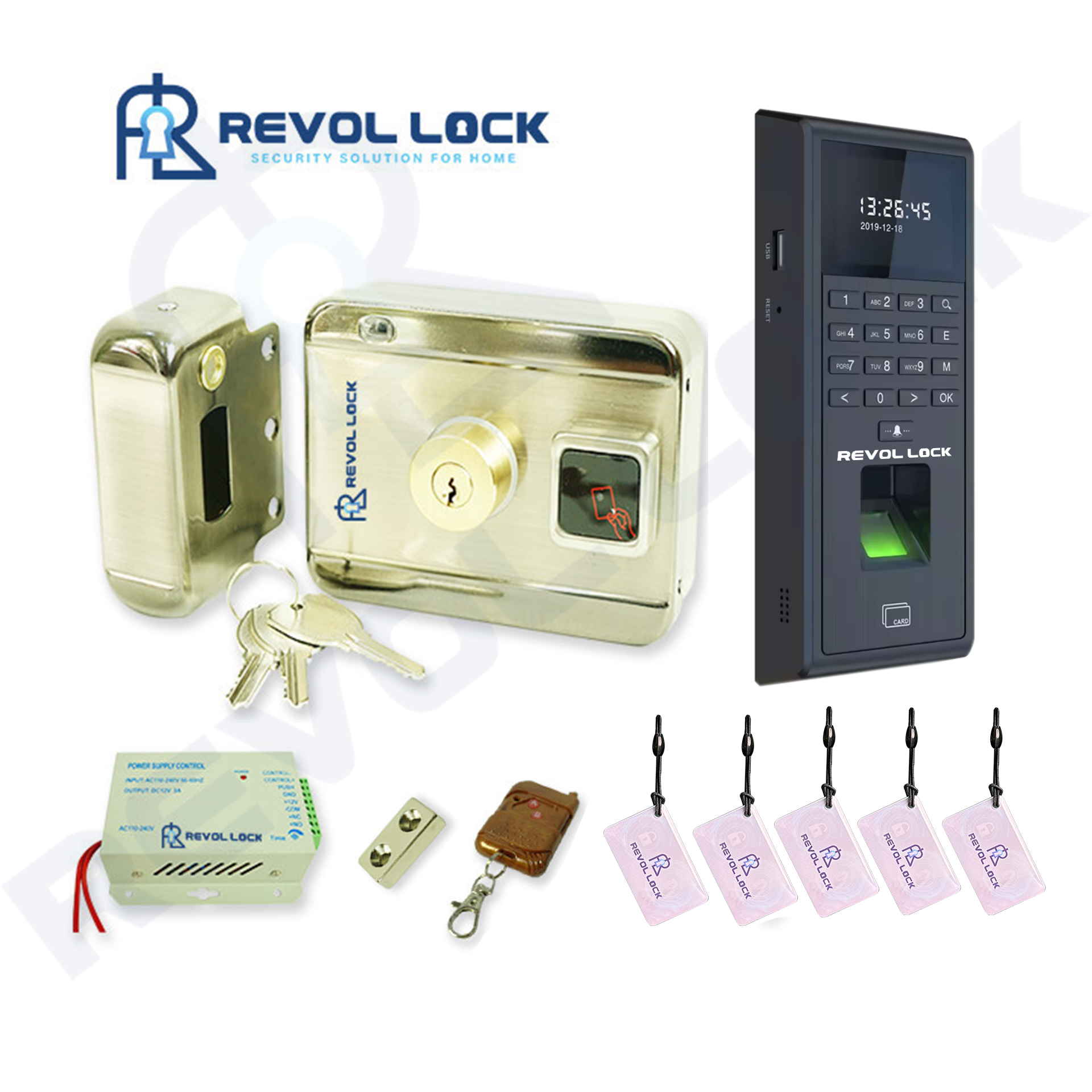 Khóa cổng vân tay Revol Lock PLUS-RV1B Khóa cổng vân tay Revol Lock PLUS-RV1B